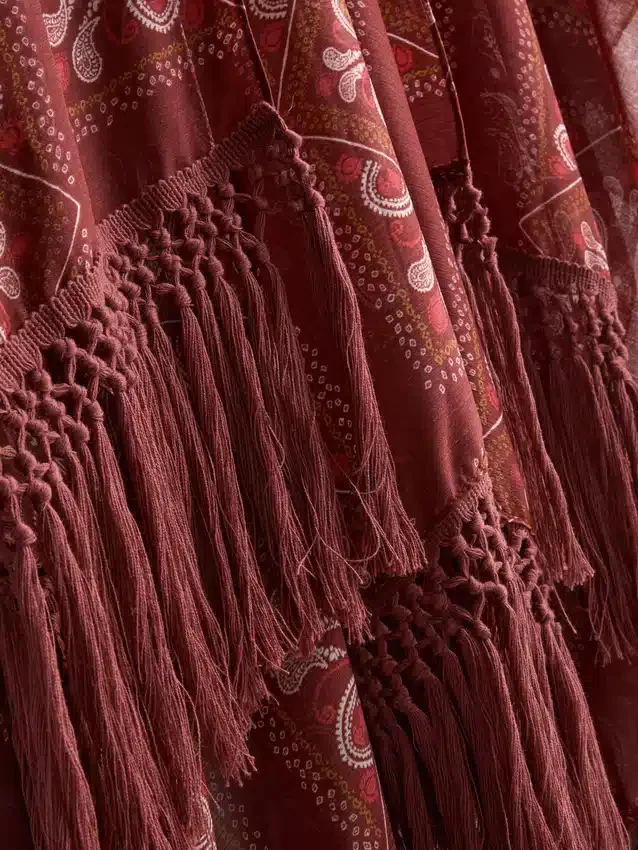 Paisley fringe cape