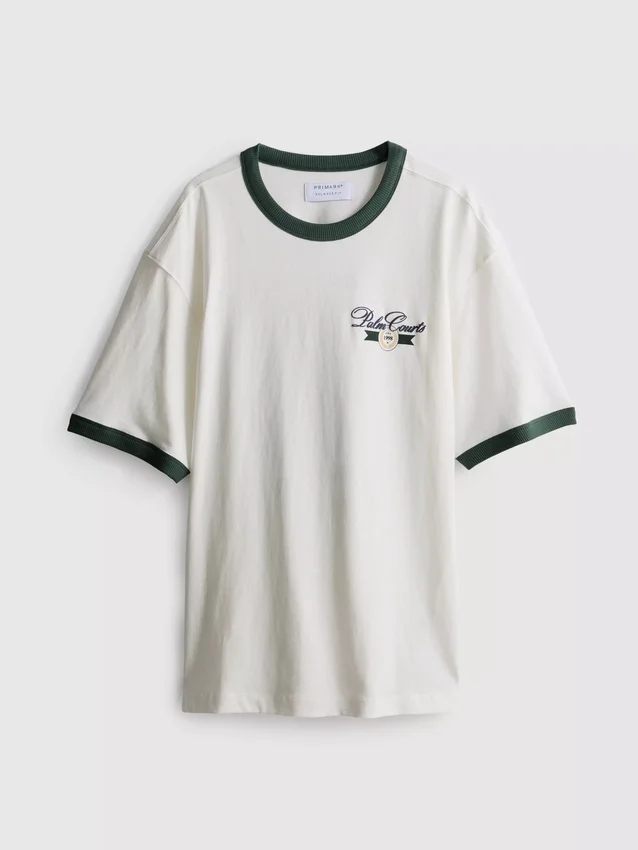 Palm courts ringer t-shirt