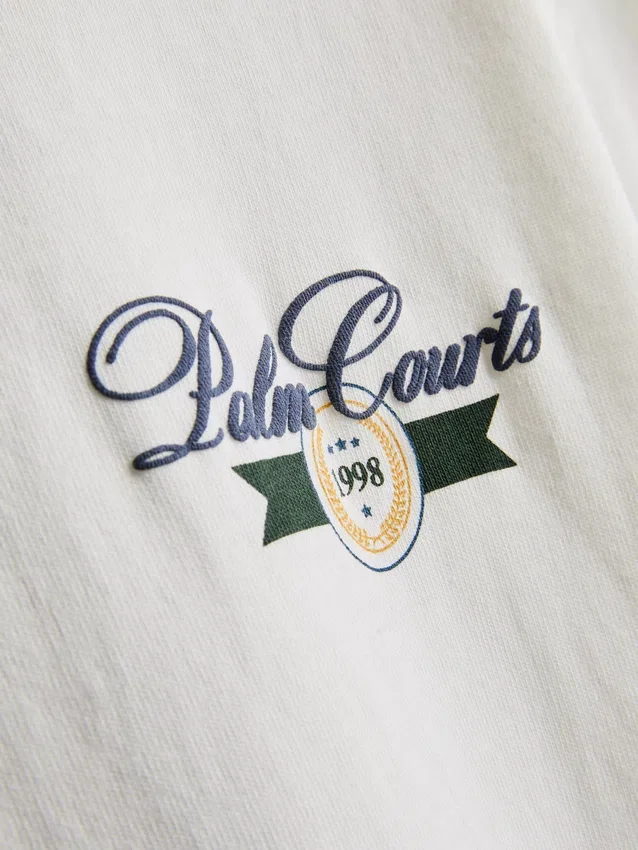 Palm courts ringer t-shirt
