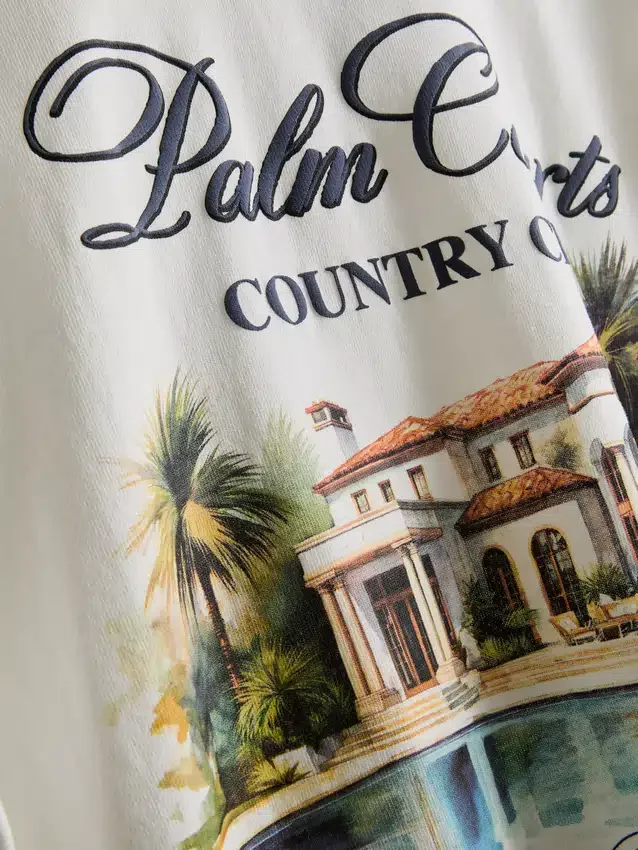 Palm courts ringer t-shirt