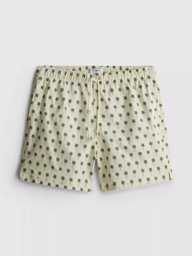 Palm tree textured swimming shorts