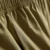 Paper-touch pleated barrel-leg pants