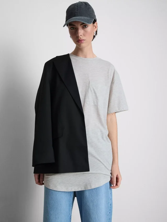 Patch pocket longline tee