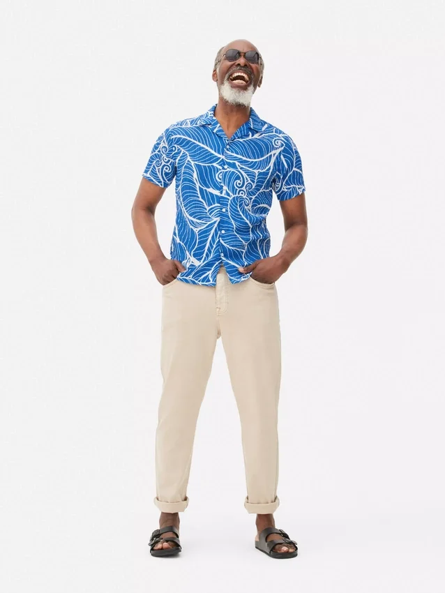 Patterned crepe shirt