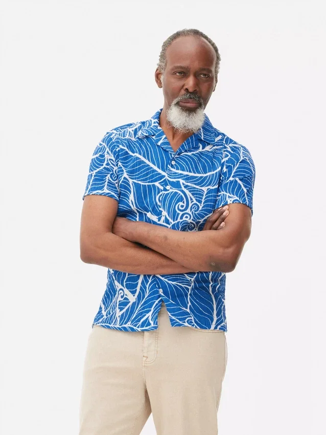 Patterned crepe shirt