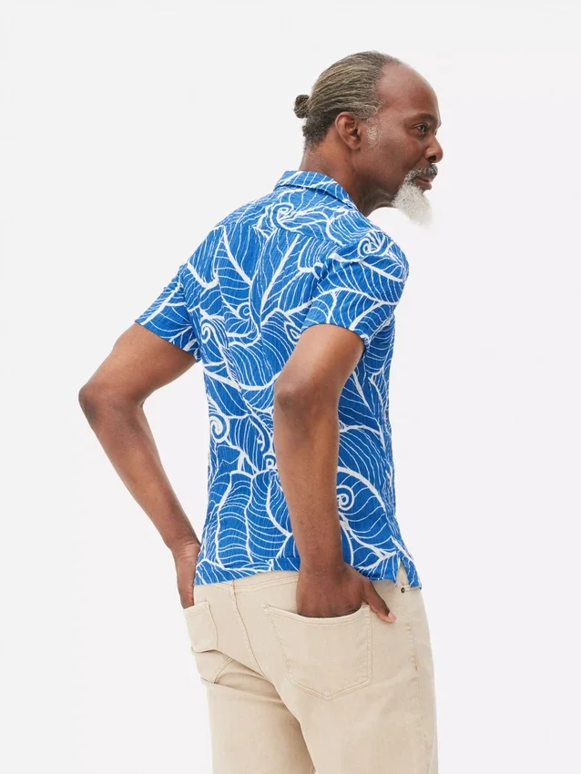 Patterned crepe shirt