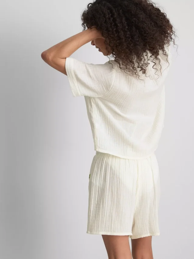 Paula echevarría beaded embroidered cotton beach shirt