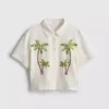 Paula echevarría beaded embroidered cotton beach shirt