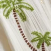 Paula echevarría beaded embroidered cotton beach shirt
