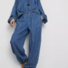 Paula echevarría cotton-rich denim harem pants