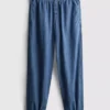 Paula echevarría cotton-rich denim harem pants