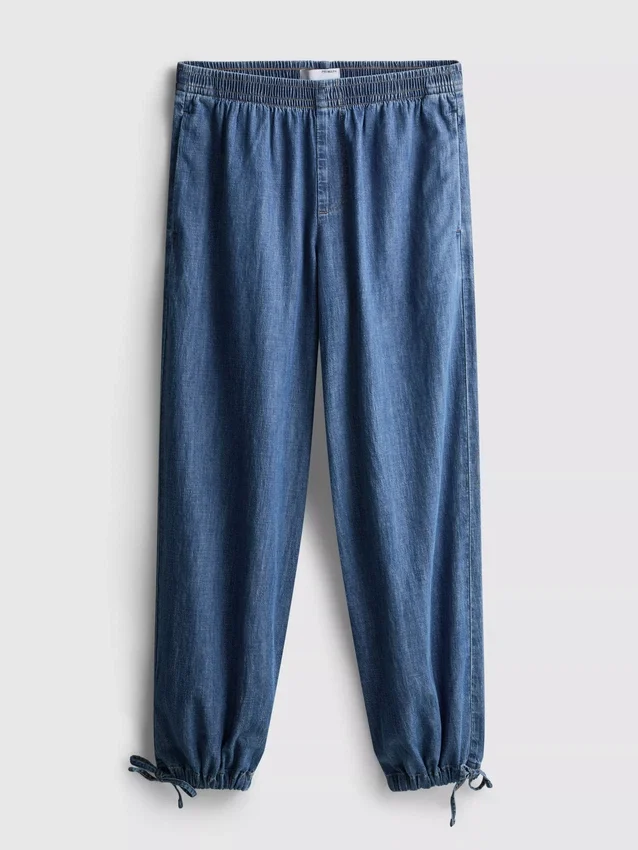Paula echevarría cotton-rich denim harem pants