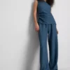 Paula echevarría crinkle wide leg pants