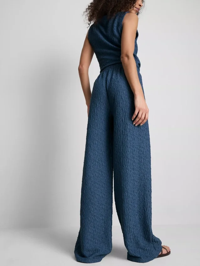Paula echevarría crinkle wide leg pants