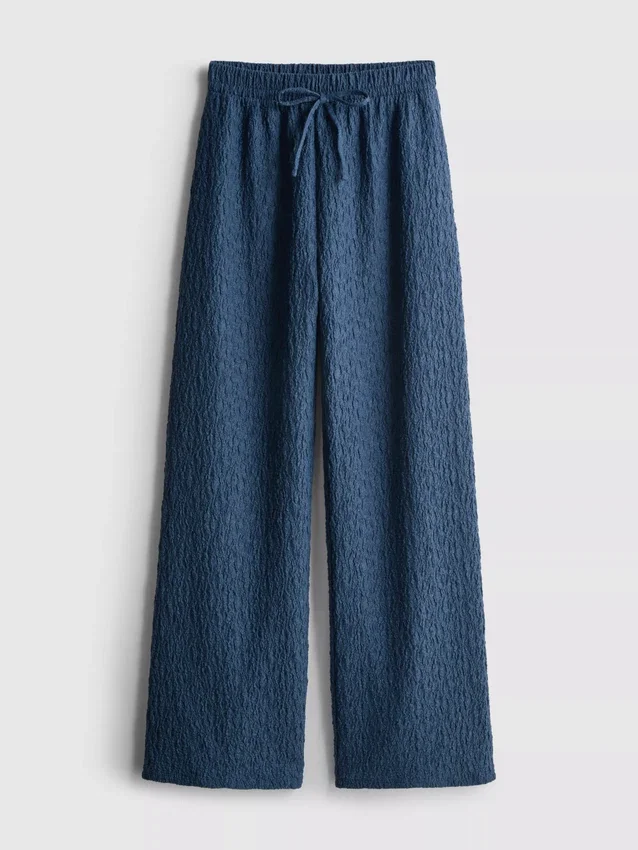 Paula echevarría crinkle wide leg pants