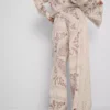 Paula echevarría crushed satin wide leg pants