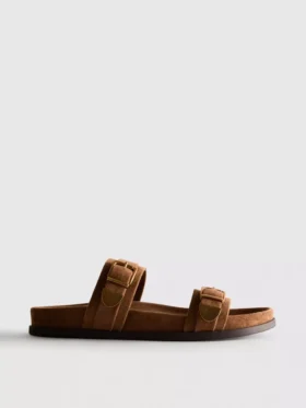 Paula echevarría double-strap buckle sandals
