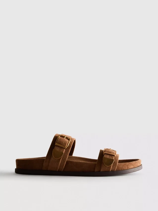 Paula echevarría double-strap buckle sandals