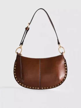 Paula echevarría faux leather studded shoulder bag
