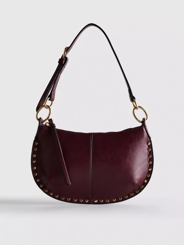 Paula echevarría faux leather studded shoulder bag