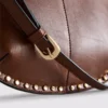 Paula echevarría faux leather studded shoulder bag