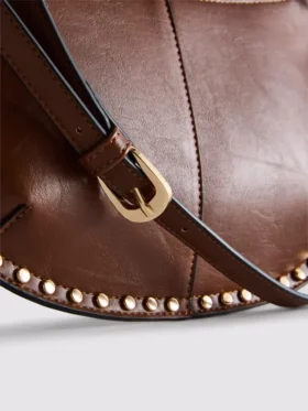 Paula echevarría faux leather studded shoulder bag