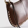 Paula echevarría faux leather studded shoulder bag