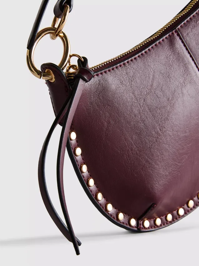 Paula echevarría faux leather studded shoulder bag