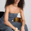 Paula echevarría gingham ruffle bandeau top