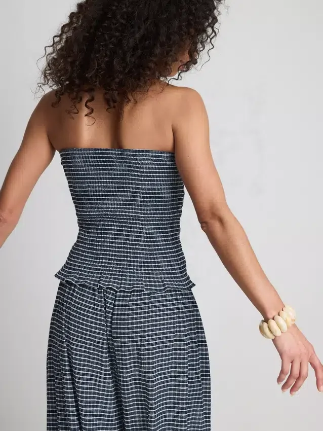 Paula echevarría gingham ruffle bandeau top