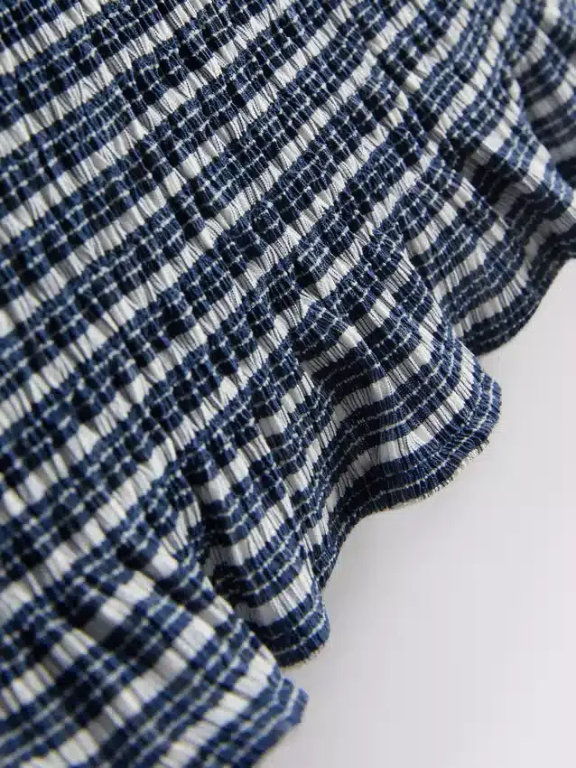 Paula echevarría gingham ruffle bandeau top