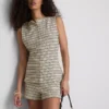 Paula echevarría knitted stripe button down top