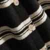 Paula echevarría knitted stripe button down top