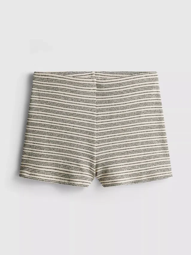 Paula echevarría knitted striped mini shorts