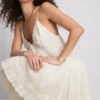 Paula echevarría lace trim ruffle mini dress