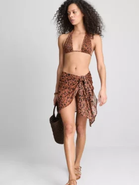Paula echevarría leopard halter neck bikini top