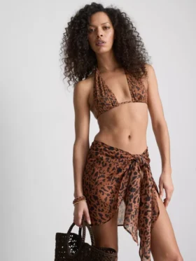 Paula echevarría leopard halter neck bikini top