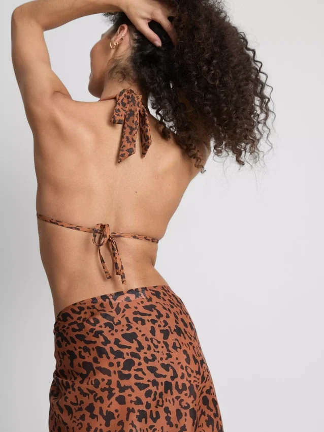 Paula echevarría leopard halter neck bikini top
