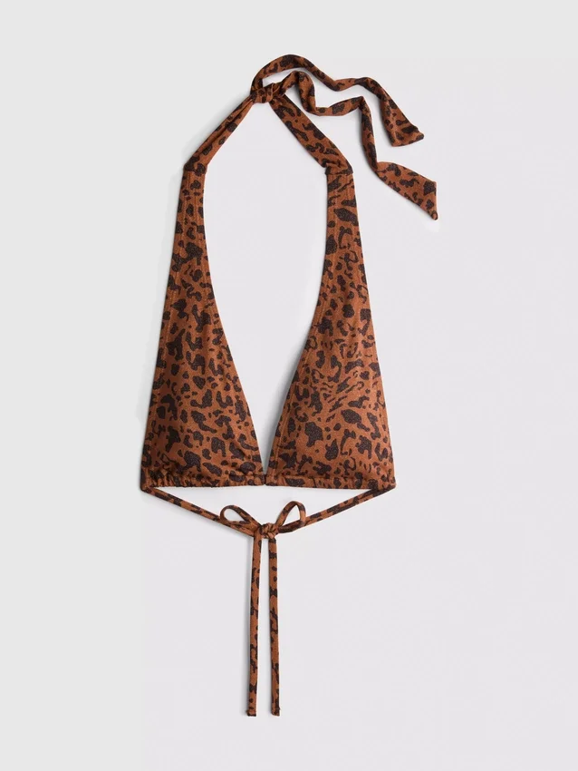 Paula echevarría leopard halter neck bikini top