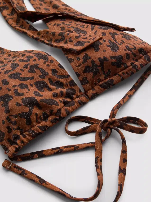 Paula echevarría leopard halter neck bikini top