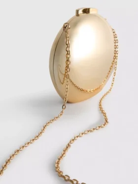 Paula echevarría metallic oval crossbody bag