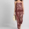 Paula echevarría paisley column midi dress