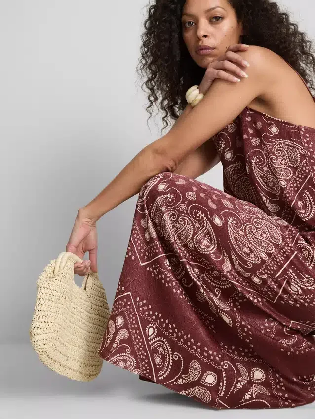 Paula echevarría paisley column midi dress