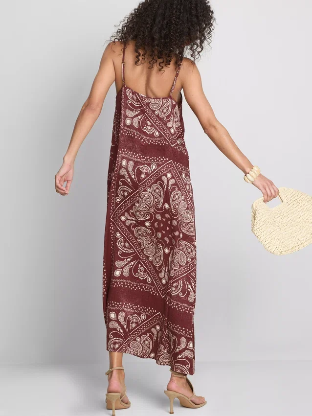 Paula echevarría paisley column midi dress