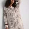 Paula echevarría paisley crushed satin button-up shirt