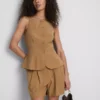 Paula echevarría peplum-hem vest