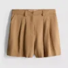 Paula echevarría pleated bermuda shorts