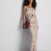 Paula echevarría printed satin bias maxi skirt