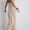 Paula echevarría printed satin bias maxi skirt