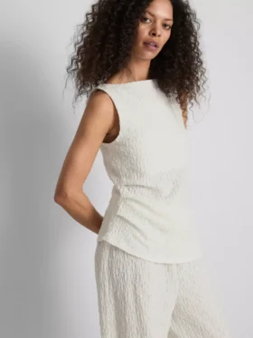Paula echevarría ruched crinkle tank top